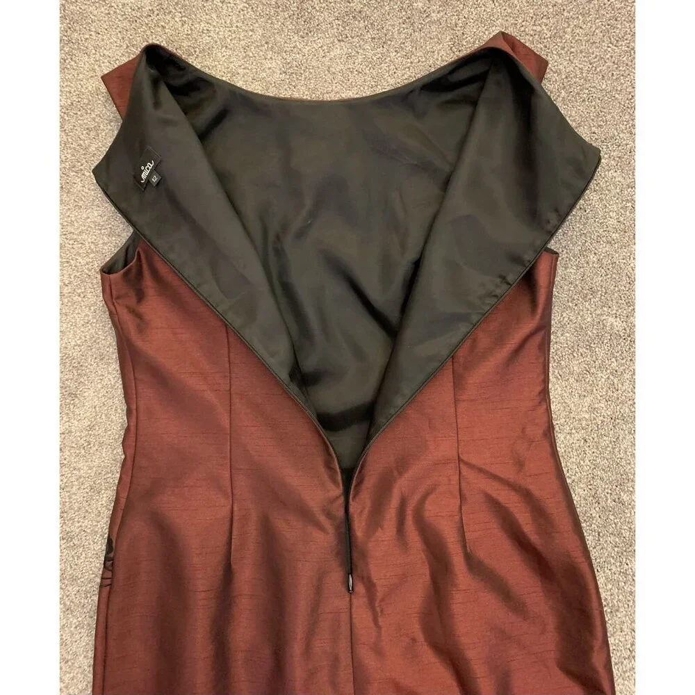 Mica Women's Dress Size 12 Floral Lined Sleeveless Back Zipper Made In USA GUC - Picture 7 of 12